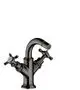 AXOR-HG-AXOR-Montreux-2-Griff-Bidetarmatur-mit-Kreuzgriffen-und-Zugstangen-Ablaufgarnitur-Polished-Black-Chrome-16520330 gallery number 1